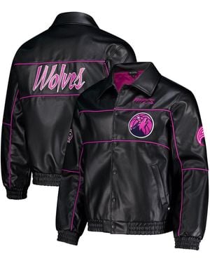 The Wild Collective And Minnesota Timberwolves City Edition Full-snap Jacket - Black