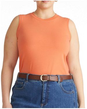 UNIVERSAL STANDARD Plus Size Patti Muscle Tank - Blue