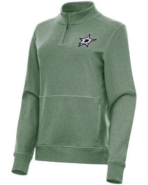 Antigua Dallas Stars Crush Quarter-zip Fleece Sweatshirt - Green