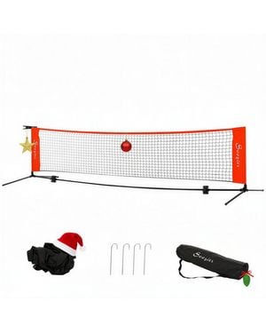 Soozier 23 Ft Portable Soccer Tennis/pickleball/badminton/mini Tennis Net W/ Sideline For Training - White