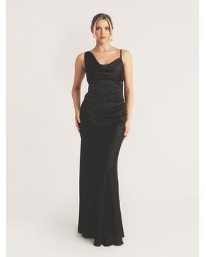 Six Stories Cowl Front Asymmetric Bridesmaid Dress - White