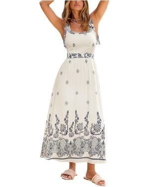 CUPSHE Venice Nights Paisley Maxi Beach Dress - White