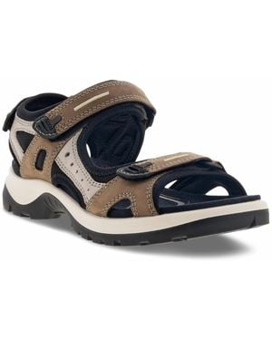 Ecco Yucatan Nubuck Leather Sandals - Blue