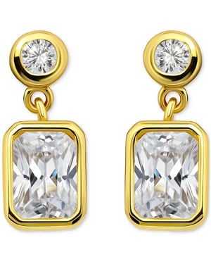 Giani Bernini Cubic Zirconia Round & Octagon Bezel Drop Earrings - Metallic