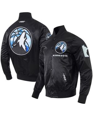 Pro Standard Minnesota Timberwolves 2024/25 City Edition Chenille Satin Full-snap Jacket - Black