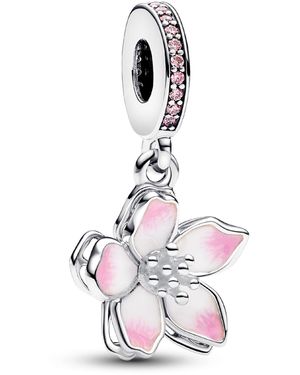 PANDORA Sterling Cherry Blossom Dangle Charm - Pink