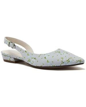 Lands' End Floral Linen Slingback Low Heels - Black