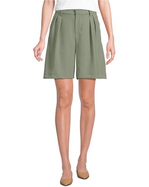 Lands' End Creaseless High Rise 8" Shorts - Green