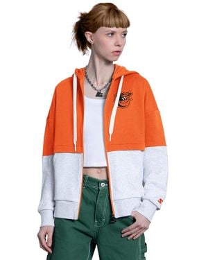 Starter Orange/heather Gray Baltimore Orioles Wishbone Full-zip Hoodie - Red