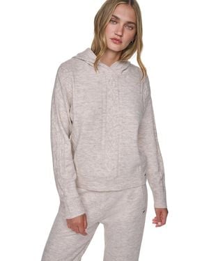 DKNY Cozy Cable Sweater Hoodie Pullover - Multicolor