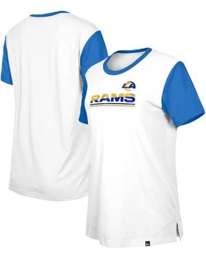 KTZ White/royal Los Angeles Rams Third Down Colorblock T-shirt - Blue