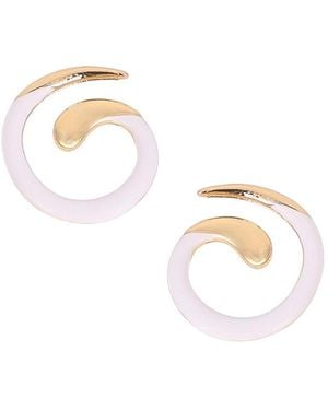 SOH The Enamel-spirale Stud Earrings - White