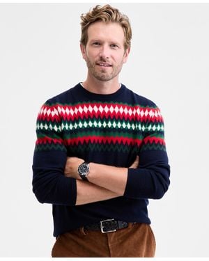 Club Room Fair Isle Crewneck Sweater - Red