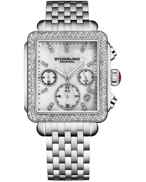 Stuhrling 4083 Bezel Chronograph Watch - Gray