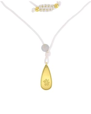 Roxy Waterproof Yellow Hibiscus Labradorite Adjustable Necklace - White