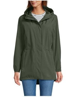 Lands' End Squall Packable Waterproof Raincoat - Green