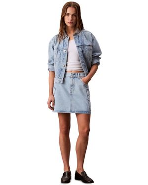 Calvin Klein Denim Cargo Mini Skirt - Blue