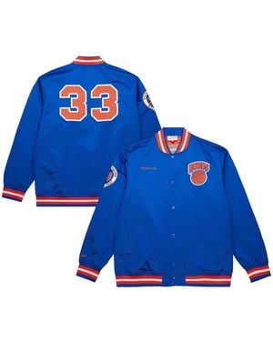 Mitchell & Ness Â Patrick Ewing New York Knicks Nba Legends Full-snap Satin Jacket - Blue