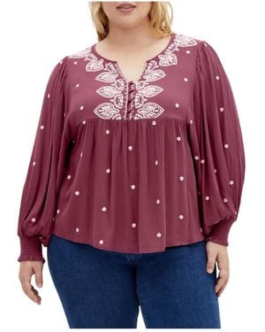 City Chic Plus Size Amalie Top - Red