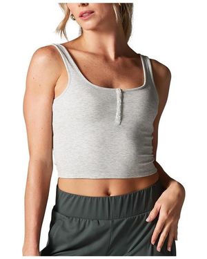 Tavi Fitted Henley Tank - Black
