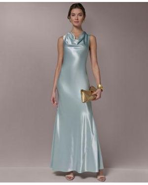 Donna Karan Sleeveless Cowl Neck Ball Gown - Gray