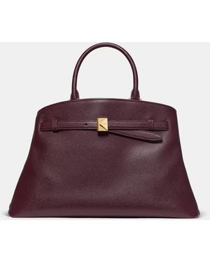 Kate Spade Deco Large Pebbled Leather Satchel - Purple