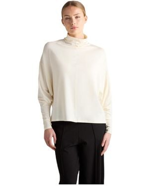 Residus Griet Cowl Neck Batwing Sleeve Top - White