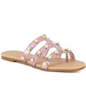 Juicy Couture Zallymae Embellished Slide Flat Sandals - Pink