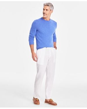 Club Room Linen Solid Pants - Blue