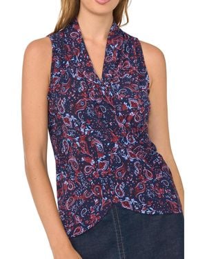 Vince Camuto V-neck Sleeveless Tank Top - Blue