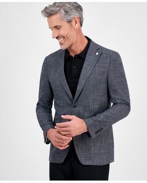 Tom Baine Slim-fit Plaid Stretch Sport Coat - Blue