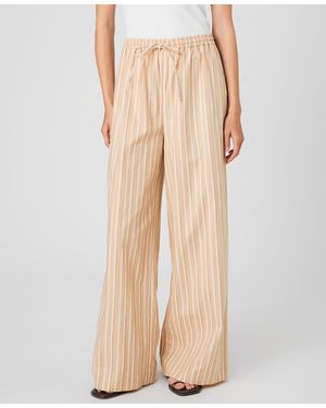 French Connection Striped Drawstring Pants - Natural