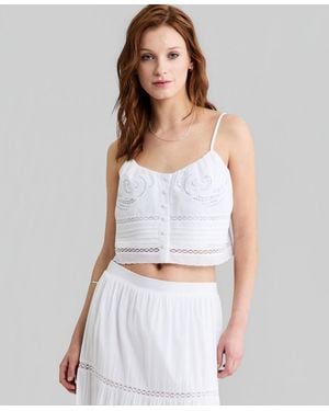 And Now This Cutwork-embroidered Pleated Top - White