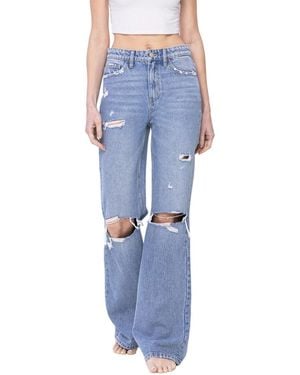 Flying Monkey Super High Rise 90's Vintage-like Flare Jeans - Blue