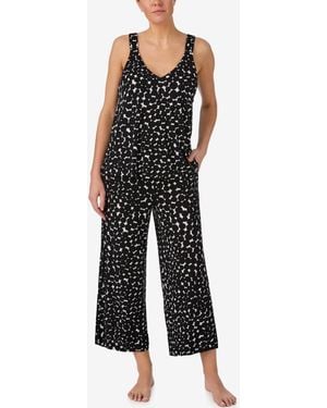DKNY Sleeveless Tank Top And Crop Pants - Black
