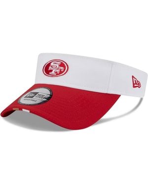 KTZ White/scarlet San Francisco 49ers 2025 Nfl Training Camp Adjustable Visor Hat - Red