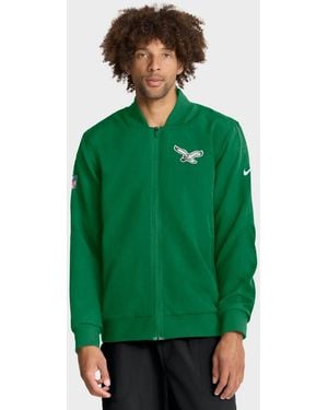 Nike Philadelphia Eagles Sideline Powerful Blocking Full-zip Dri-fit Bomber Jacket - Green