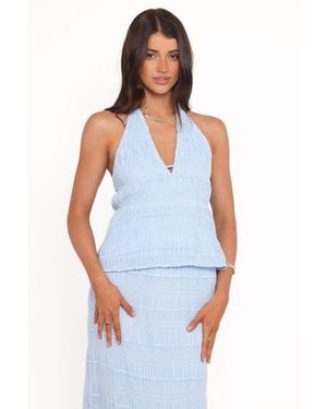 Petal & Pup Zafira Textured Halter Top - Blue