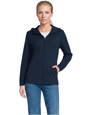 Lands' End Grid Tech Hooded Zip Front Jacket - Blue