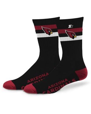 Starter And Arizona Cardinals Team Color Two-stripe Crew Socks - Black