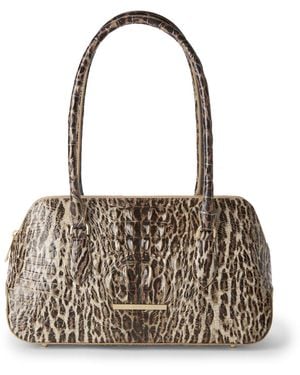 Brahmin Jennifer Melbourne Medium Leather Satchel Handbag - Metallic