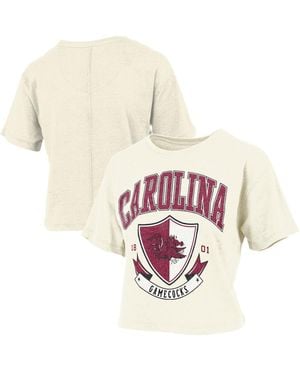 Pressbox South Carolina Gamecocks Buckler Vintage Cropped T-shirt - White