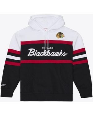 Mitchell & Ness Chicago Hawks Head Coach Embroidered Hoodie - White