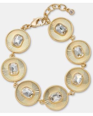 On 34th Crystal Stone Circle Pendant Bracelet - Metallic