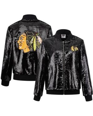 Cuce Chicago Hawks Sequin Full-zip Jacket - Black