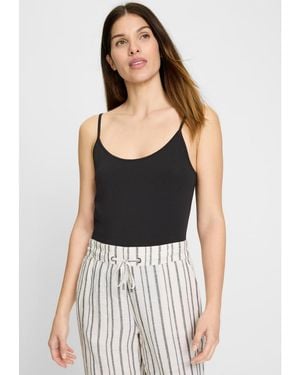 Olsen Spaghetti Tank Top - Black