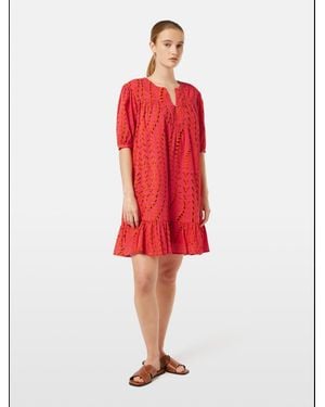 Scotch & Soda Scotch And Soda Printed Crinkle Mini Dress - Red