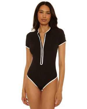Trina Turk Triumph Short-sleeve One-piece Swimsuit - Black