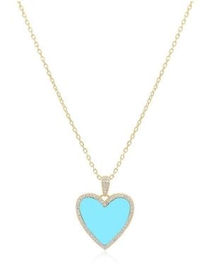 The Lovery Large Cz Halo Heart Necklace 14k Plated - White