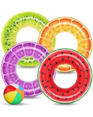Gnuadz Inflatable Pool Floats Fruit Swim Rings S Kids 4 Pack - Pink